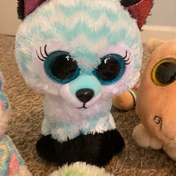 Ty Beanie Babies Big Eye Stuffies Lot Of 9 Whale Flamingo Cat Dog Bird - Picture 4 of 8